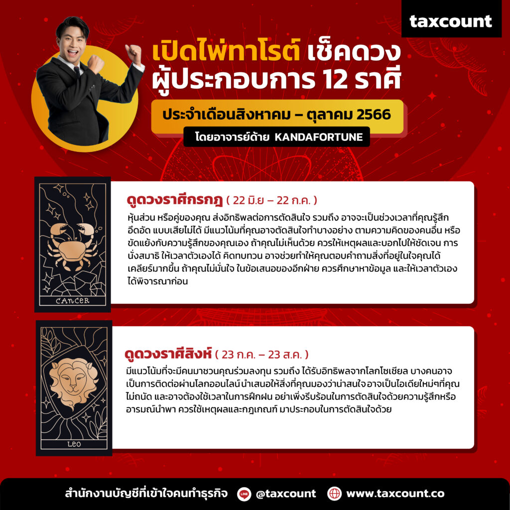 cc0261 เปิดไพ่เช็คดวงผู้ประกอบการ 12 ราศี (ประจำเดือนสิงหาคม - ตุลาคม 2566)