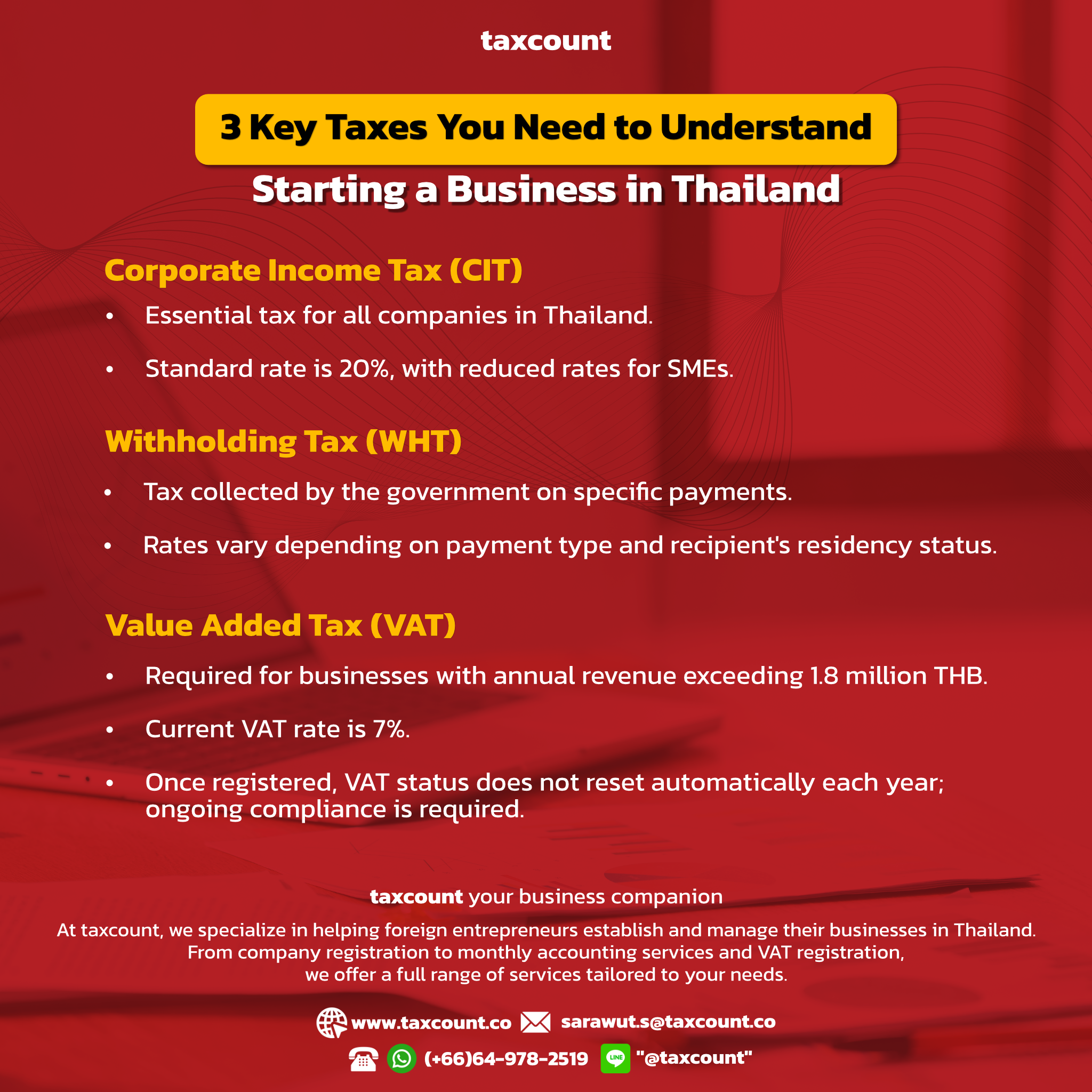 Blog - 3 key taxes you need to understand before starting the business in Thailand (English version)